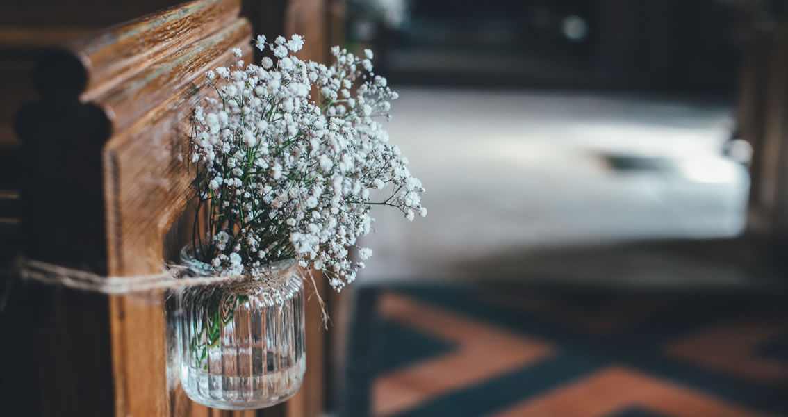 Déco de l'église pour le mariage